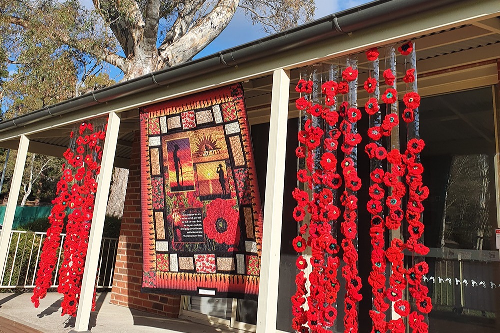 Commemorative Quilt and Poppies